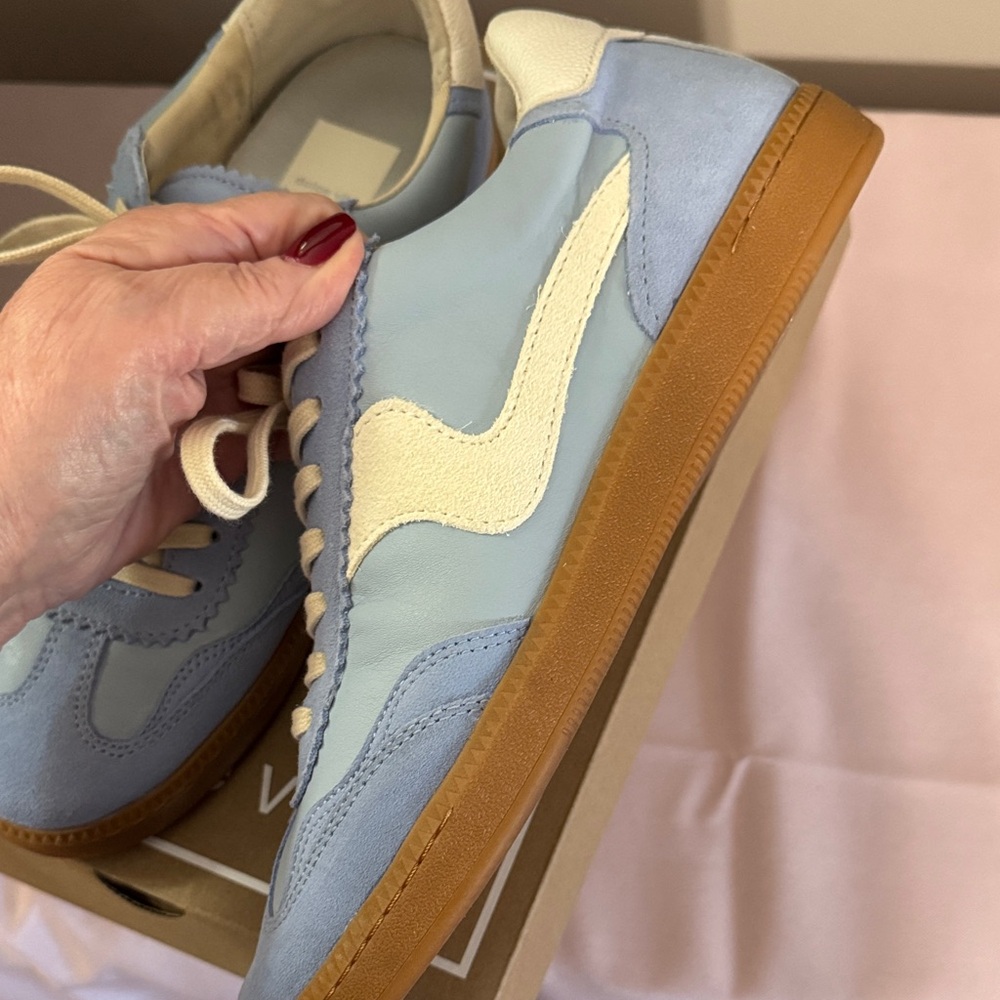 Dolce Vita Light Blue and White Sneakers - Picture 4 of 9